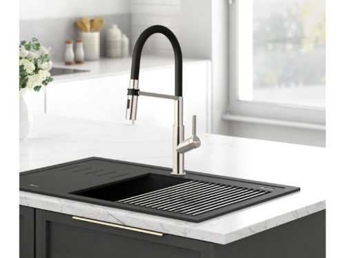 Hình ảnh thực tế vòi rửa bát nóng lạnh Konox Tema Nickel