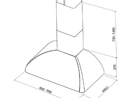 Kích thước máy hút mùi áp tường Upscale RP NEW STYLE