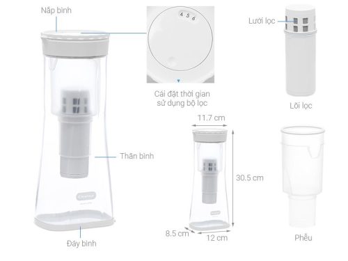 Chi tiết bình lọc nước cầm tay Cleansui EJ102