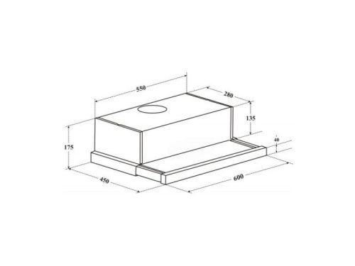 Kích thước máy hút mùi âm tủ Binova BI-26-B-06