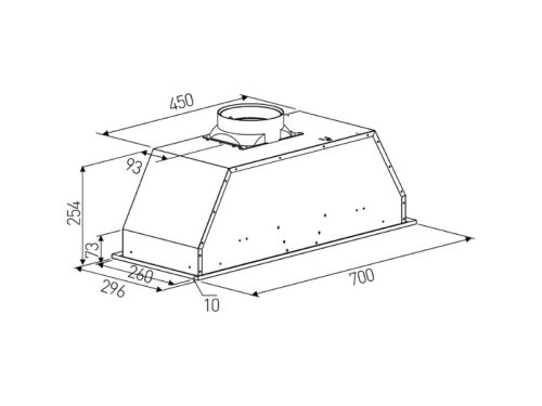 Kích thước máy hút mùi âm tủ Binova BI-28-AT-07