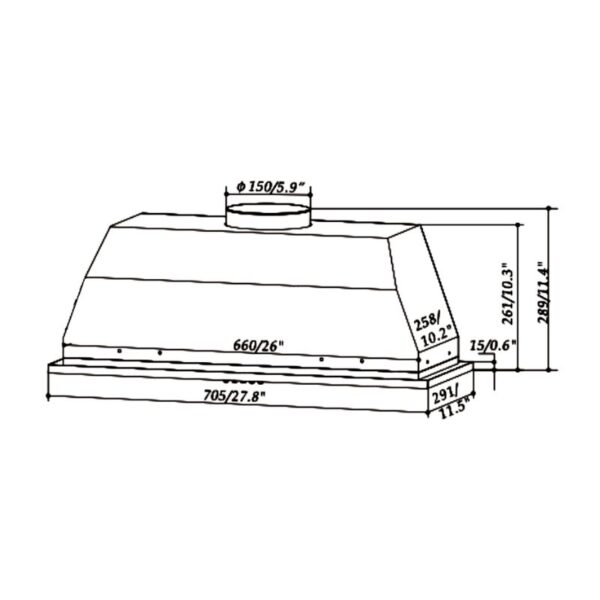 Kích thước Máy hút mùi âm tủ Eurogold EUH1070A Kích thước Máy hút mùi âm tủ Eurogold EUH1070A