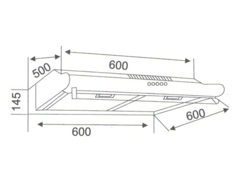 Kích thước máy hút mùi áp tường Binova BI-23-B-07