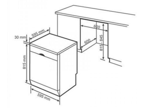 Kích thước máy rửa bát độc lập Bosch SMS4HBW00D Serie 4