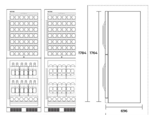 Kích thước tủ ướp rượu bia Kadeka KB80WBC