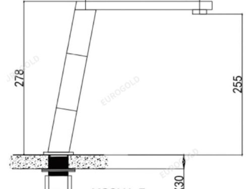 Kích thước Vòi rửa bát nóng lạnh Eurogold EUF128D