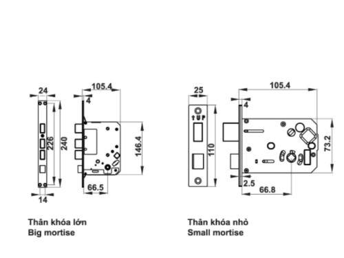 Kích Thước Khóa Điện Tử EL7500 Hafele 912.05.728