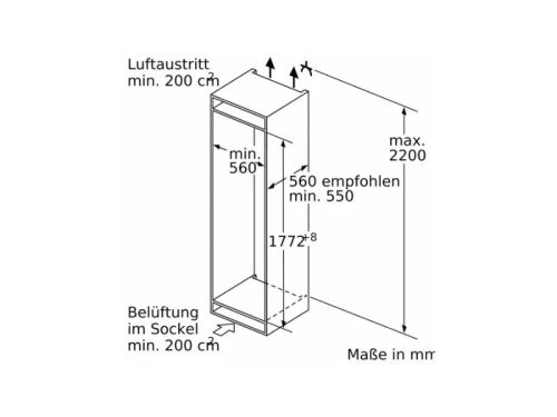 Kích thước tủ lạnh 2 cánh 260 lít Bosch KIN86ADD0