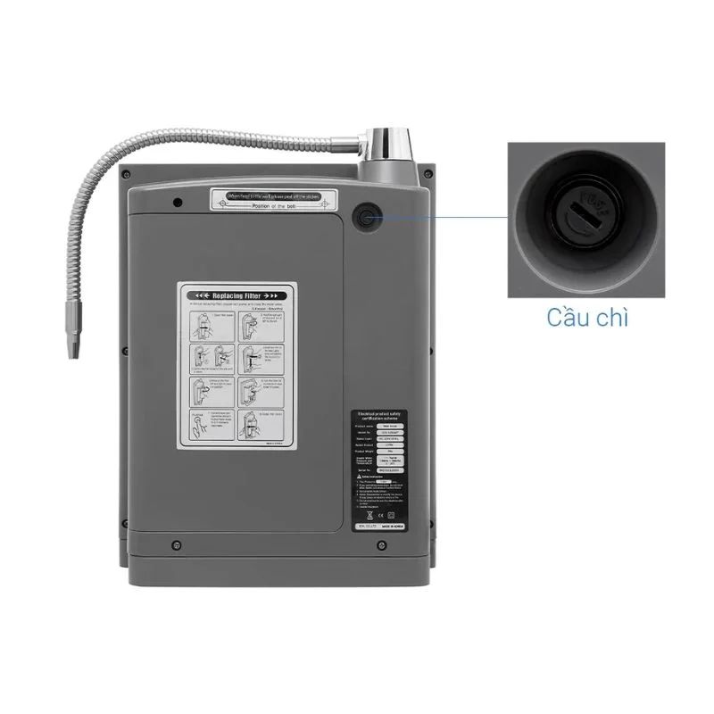 Đằng sau máy lọc nước ion kiềm IONPIA 5200 Đằng sau máy lọc nước ion kiềm IONPIA 5200