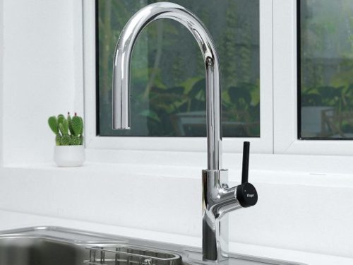 Ảnh vòi rửa bát nóng lạnh Kluger KLF0006C có dây rút