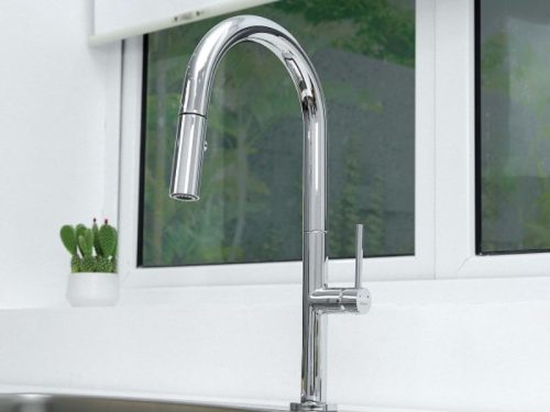 Ảnh vòi rửa bát nóng lạnh Kluger KLF0010C có dây rút