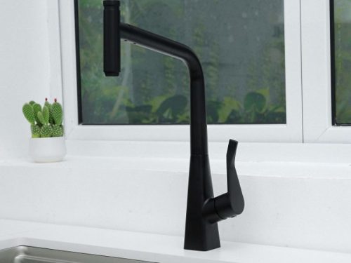 Ảnh vòi rửa bát nóng lạnh Kluger KLF0016B có dây rút