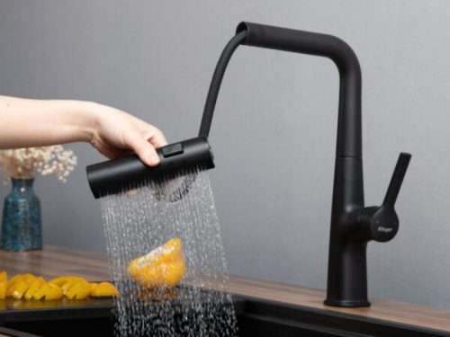 Ảnh vòi rửa bát nóng lạnh Kluger KLF0018B có dây rút