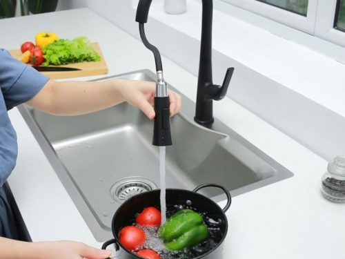 Hình ảnh vòi rửa bát nóng lạnh Kluger KLF0002B có dây rút