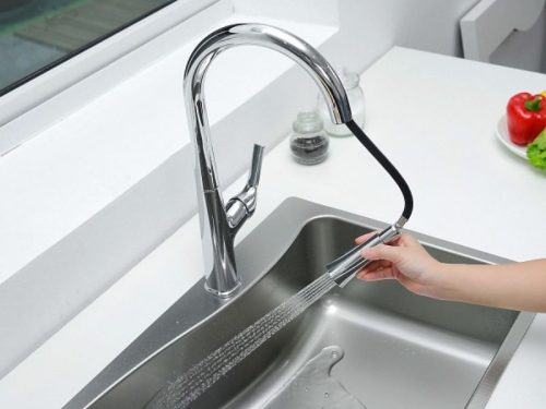 Hình ảnh vòi rửa bát nóng lạnh Kluger KLF0002C có dây rút