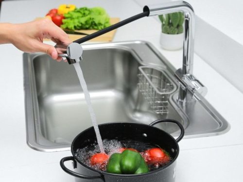 Hình ảnh vòi rửa bát nóng lạnh Kluger KLF0013C có dây rút