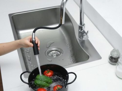 Hình ảnh vòi rửa bát nóng lạnh Kluger KLF0015C có dây rút