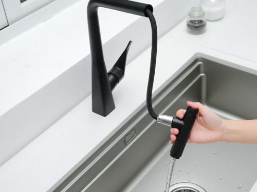 Hình ảnh vòi rửa bát nóng lạnh Kluger KLF0016B có dây rút