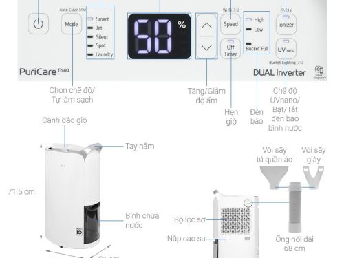 Thông số máy hút ẩm LG 16L MD16GQSE0.ABAE
