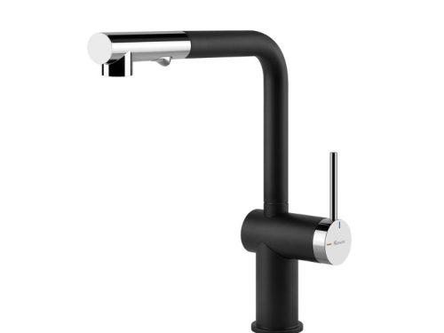 Vòi rửa bát nóng lạnh Konox Stella Black có dây rút