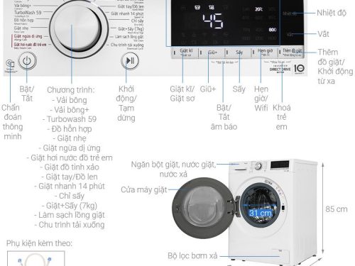 chi tiet may giat say lg giat 11 kg say 7 kg fv1411d4w