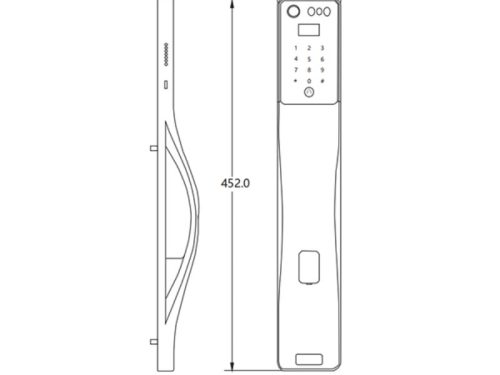Khóa điện tử Hyundai HY-SLA807F Black 1 Kích thước khóa điện tử Hyundai HY-SLA807F Black
