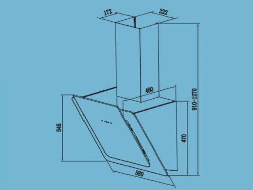 Máy hút mùi áp tường Tomate TOM 3373 1 kich thuoc may hut mui ap tuong tomate tom 3373