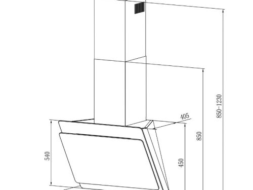 Máy hút mùi áp tường Tomate TOM 3374 2 kich thuoc may hut mui ap tuong tomate tom 3374