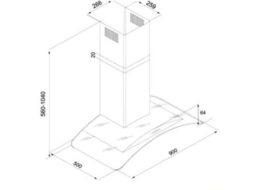kich thuoc may hut mui kinh cong tomate tom 3159 70