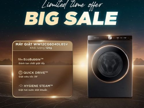 Máy Giặt Samsung AI EcoBubble Inverter 12 kg WW12CG604DLBSV cửa trước