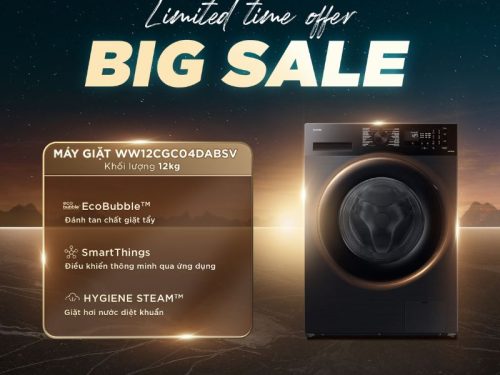 Máy Giặt Samsung Inverter 12 kg WW12CGC04DABSV cửa trước