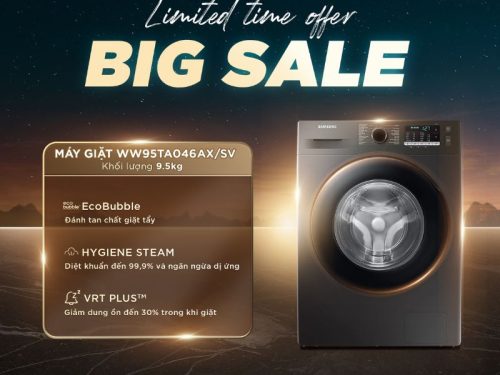 Máy Giặt Samsung Inverter 9.5 Kg WW95TA046AX/SV cửa trước