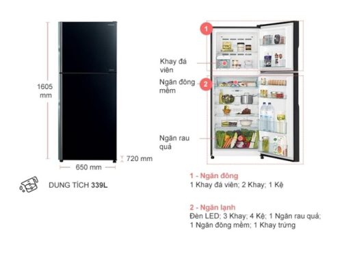 kich thuoc tu lanh 2 canh inverter 339 lit hitachi r fvx450pgv9 gbk