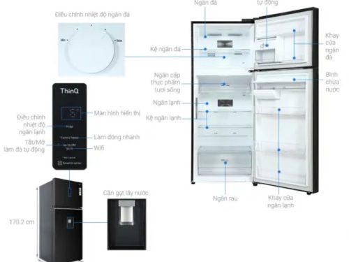 Tủ Lạnh 2 cánh Inverter 374 Lít LG GN-D372BLA 3 kich thuoc tu lanh 2 canh inverter 374 lit lg gn d372bla