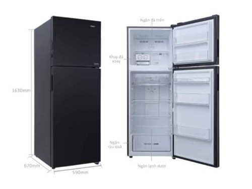 kich thuoc tu lanh 2 canh ngan da tren inverter 333 lit aqua aqr t352fa fb