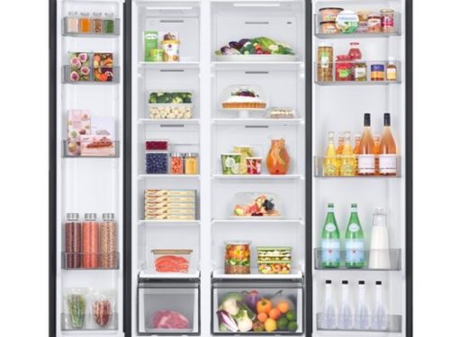 hinh anh tu lanh 2 canh side by side inverter 583 lit samsung rs57dg400em9sv