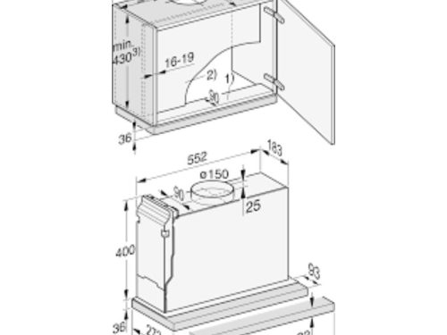 kich thuoc may hut mui am tu miele das 2620 edst