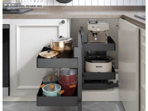 Ảnh thực tế Bộ rổ góc Corner Agent 900mm Hafele 545.14.339