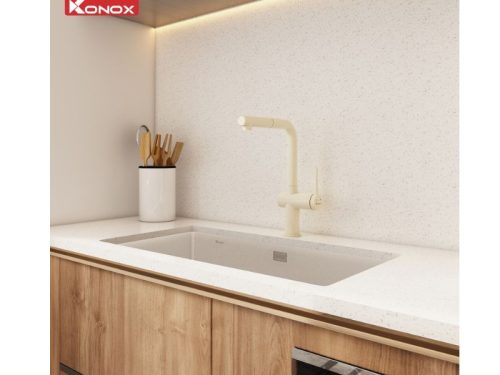 Ảnh lắp đặt vòi rửa bát dây rút Stream Smart Nude