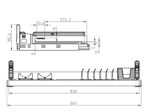 Kích thước Rổ đựng bát đĩa Hafele 545.14.309