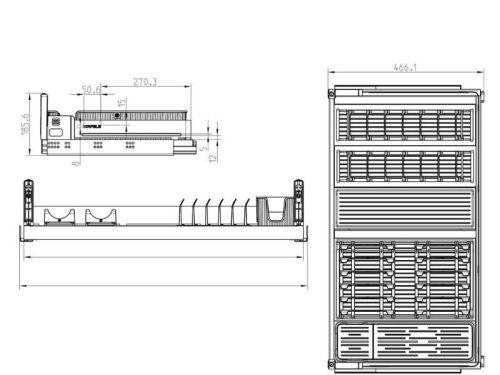 Rổ Kéo Dưới Cho Xoong Nồi Dining Agent 700mm Hafele 545.14.308 3 Kích thước Rổ Kéo Dưới Cho Xoong Nồi Dining Agent 700mm Hafele 545.14.308