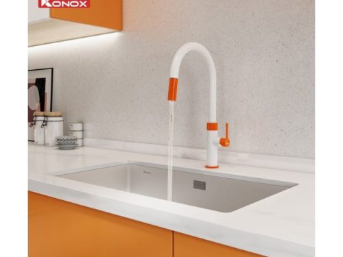 Lắp đặt vòi rửa bát dây rút Lasi Orange